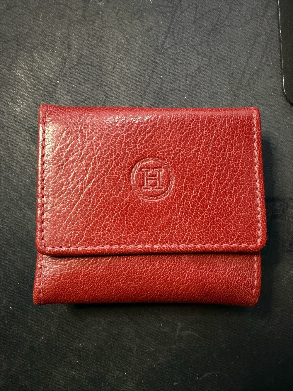 Vintage Italian Red Pebbled Leather Coin Purse | Fiocchi Hardware